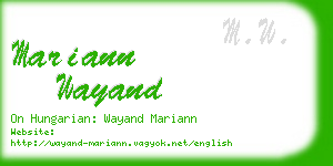 mariann wayand business card